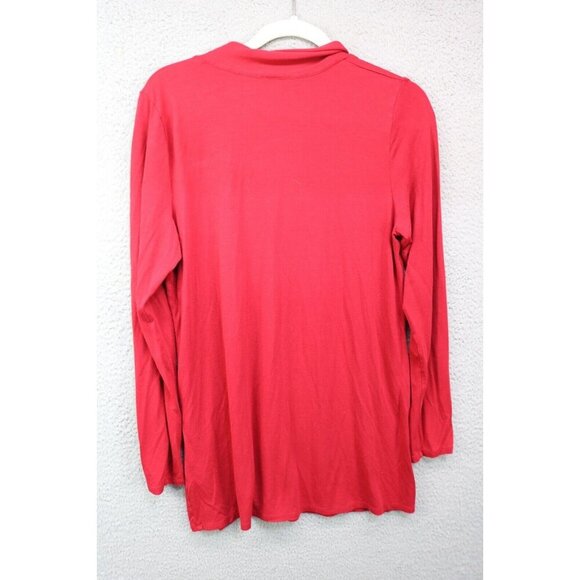 J.Jill Wearever Long Sleeve Red Tunic Top-Size Medium-Business - Picture 6 of 7